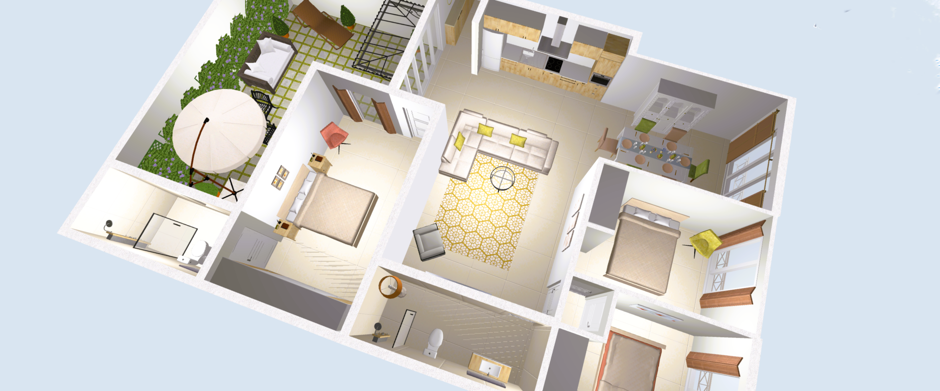 Ground-floor apartment with a private terrace