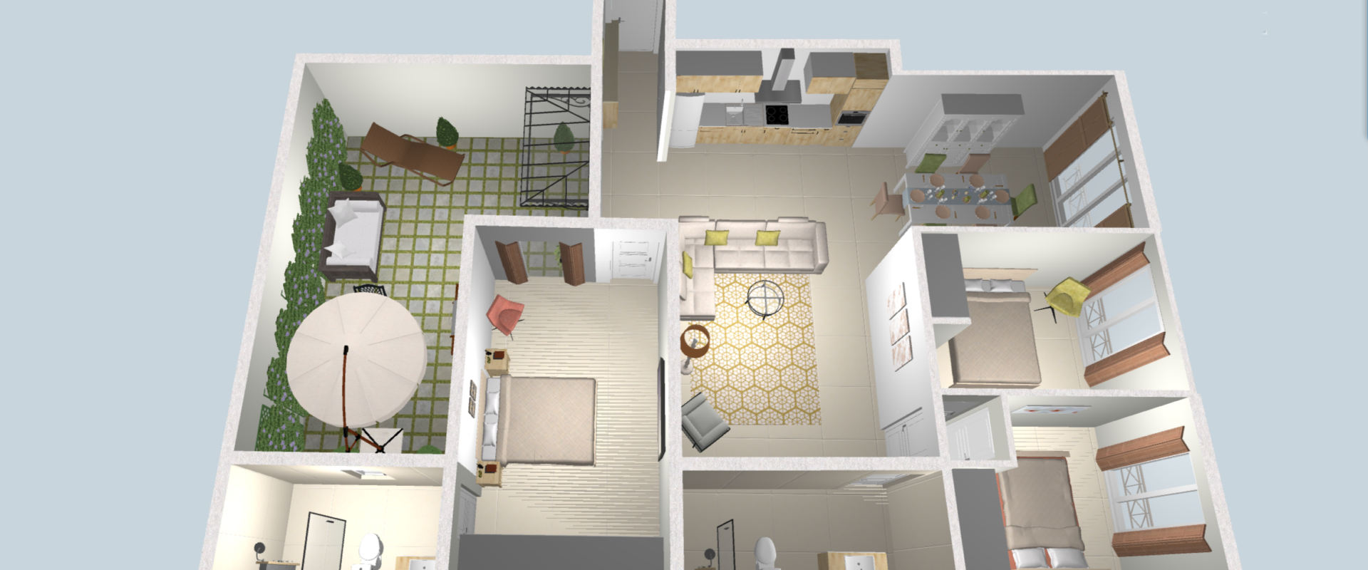 Ground-floor apartment with a private terrace