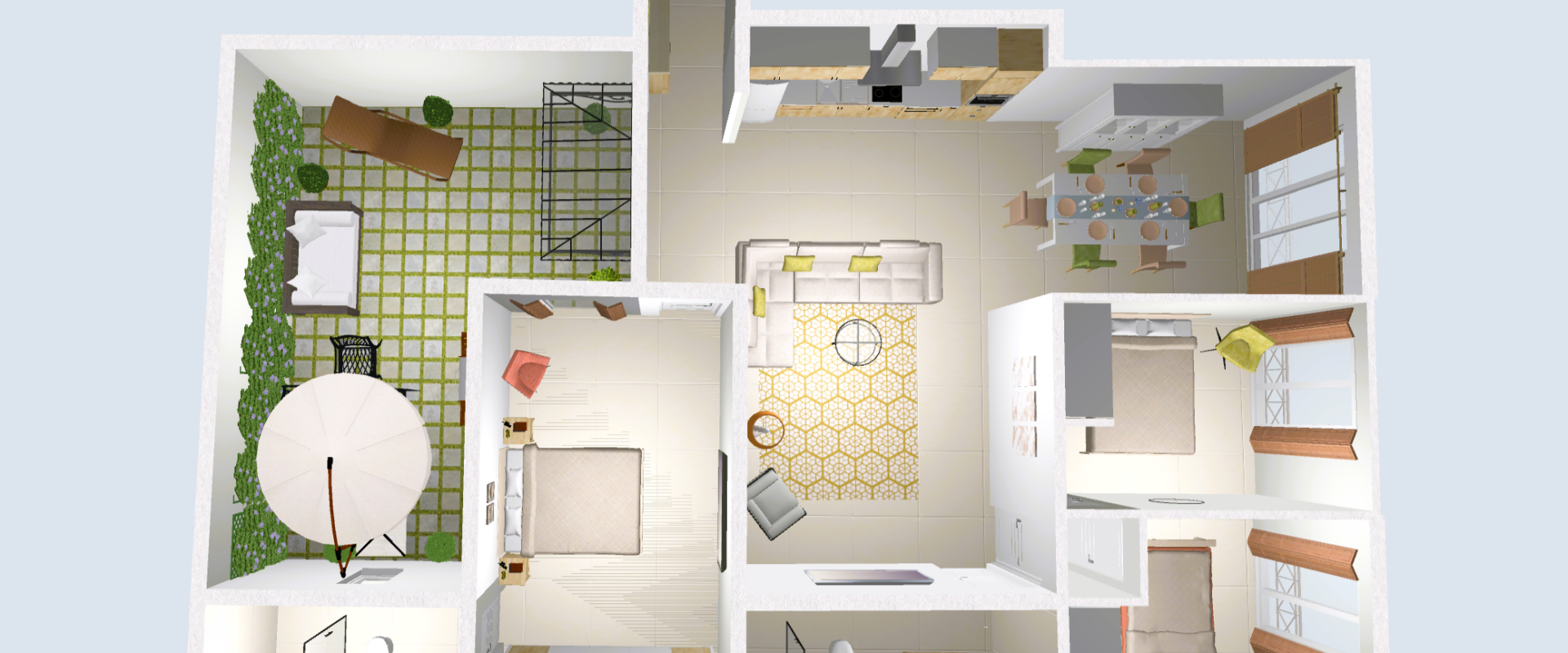 Ground-floor apartment with a private terrace